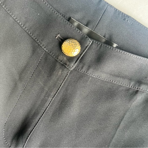 St. John Size 8 Black Gold Zipper Pants Trousers - Picture 2 of 6